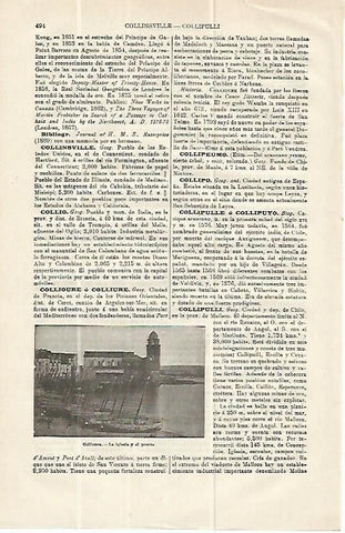 LAMINA ESPASA 13975: Iglesia y puerto de Colliure Francia