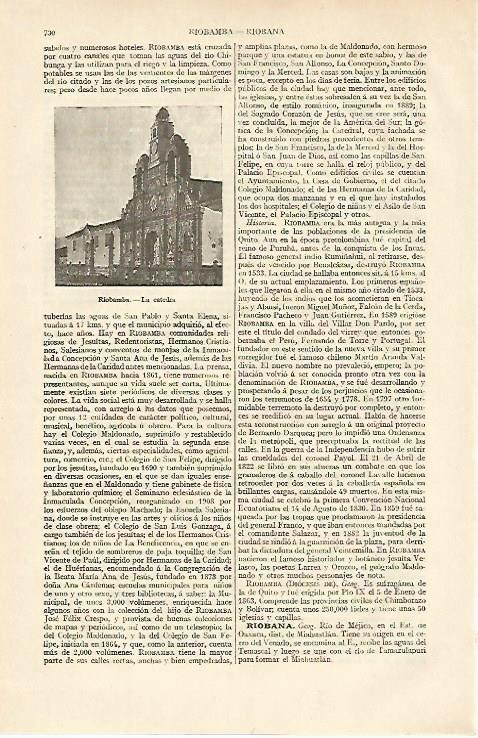 LAMINA ESPASA 13656: Catedral de Riobamba Ecuador