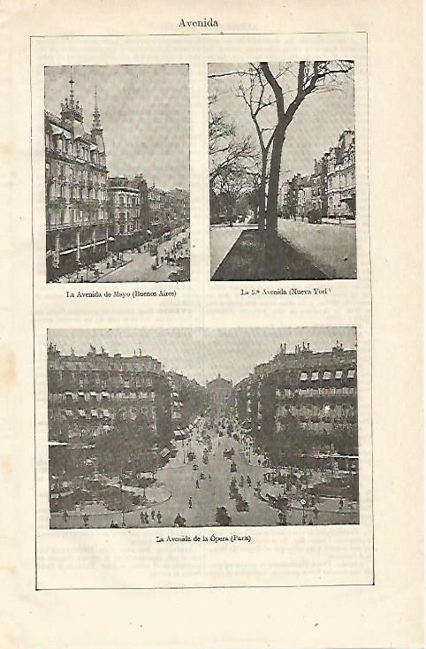 LAMINA ESPASA 13032: Avenidas de Buenos Aires Nueva York y Paris