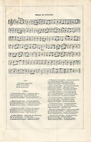 LAMINA ESPASA 13921: Himno nacional de Colombia