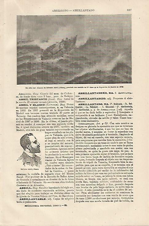 LAMINA ESPASA 13187: En alta mar por Salvador Abril y Blasco