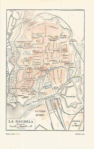 LAMINA ESPASA 13721: Plano de La Rochela Francia