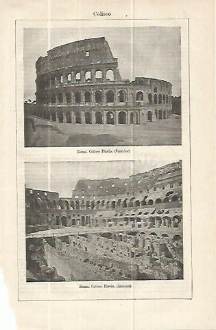 LAMINA ESPASA 13907: Interior y exterior de El Coliseum en Roma