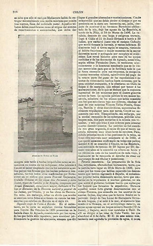 LAMINA ESPASA 13934: Monumento a Colon en Lima
