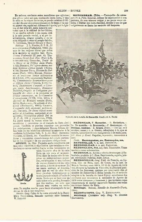 LAMINA ESPASA 13566: Batalla de Rezonville por A. Davin
