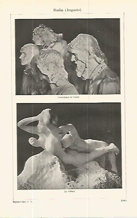 LAMINA ESPASA 13734: Ciudadanos de Calais y La Esfinge por Rodin