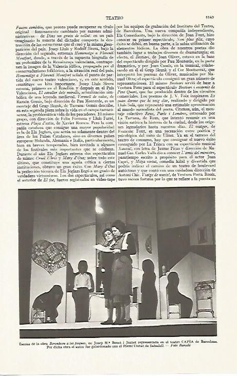 LAMINA ESPASA 13496: Escena de Bernaveu a les fosques de Josep M Benet i Jornet