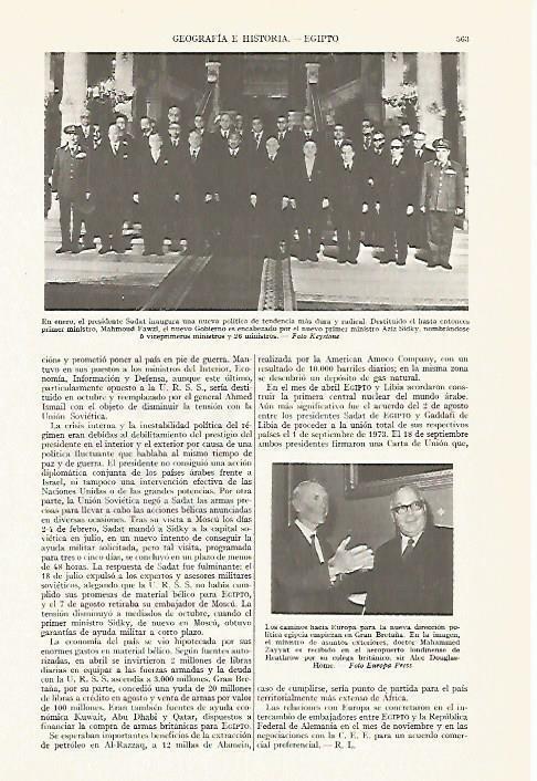 LAMINA ESPASA 13382: Sadat presidente de Egipto
