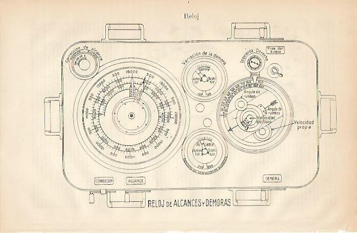 LAMINA ESPASA 1003: Reloj de alcances y demoras