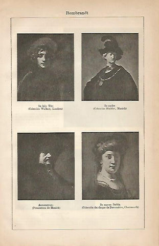 LAMINA ESPASA 1006: Retratos de la familia de Rembrandt