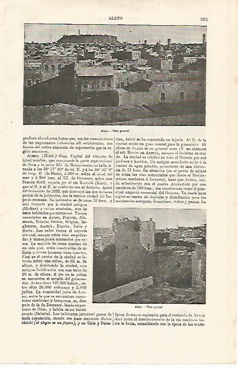 LAMINA ESPASA 10015: Vistas de Alepo Siria