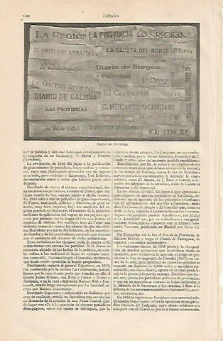 LAMINA ESPASA 10017: Diarios de Provincias de España