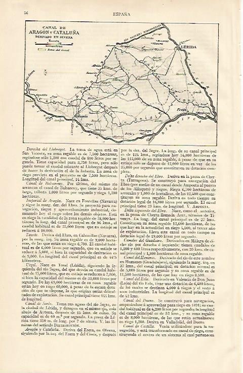 LAMINA ESPASA 10044: Canal de Aragon y Catalunya