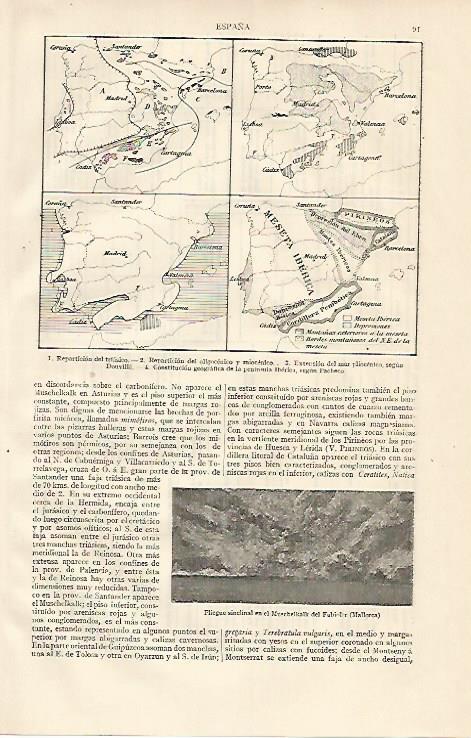 LAMINA ESPASA 10058: Mapas geologicos de España