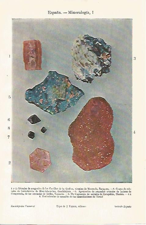 LAMINA ESPASA 10062: Cristales de minerales