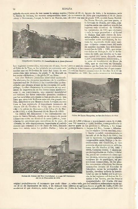 LAMINA ESPASA 10054: Despeñadero de Castellfollit de la Roca (Girona) Olot y Arenas del Rey