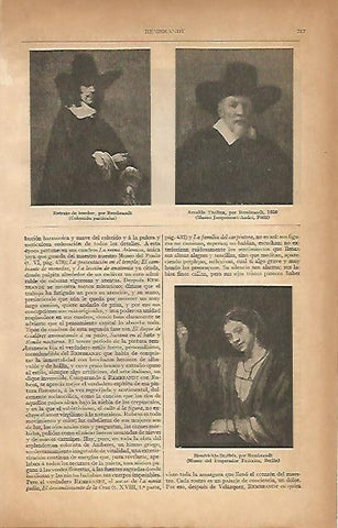 LAMINA ESPASA 1008: Retratos obras de Rembrandt