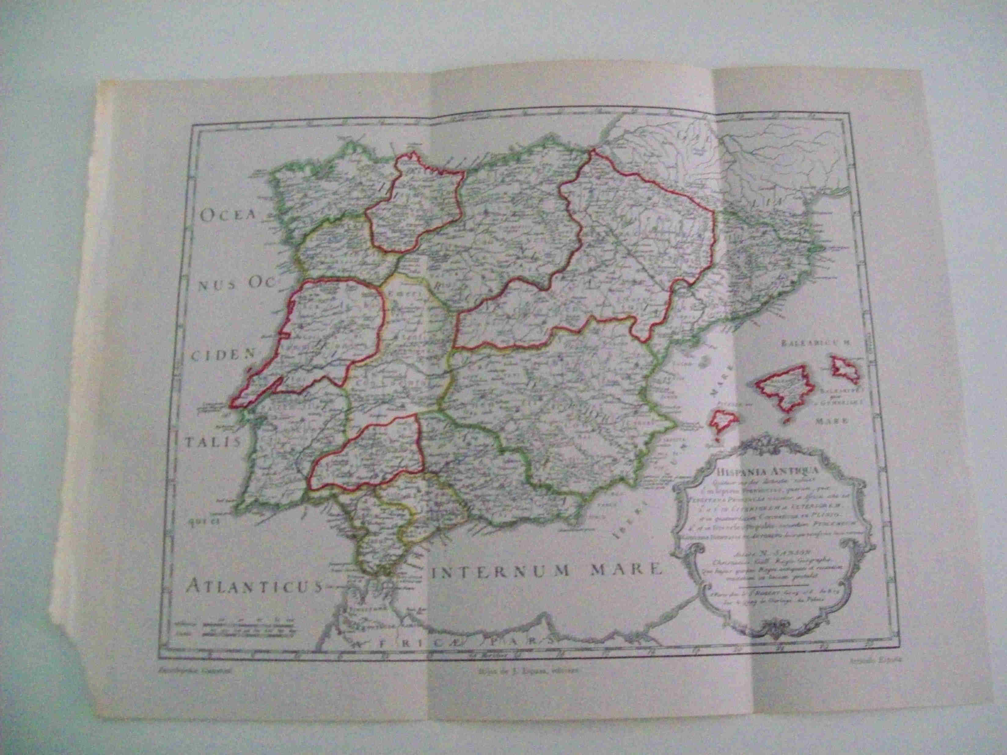 LAMINA ESPASA 10077: Mapa de Hispania Antiqua (trasera mapa de los rios amazonas, esequivo o dulce y orinoco