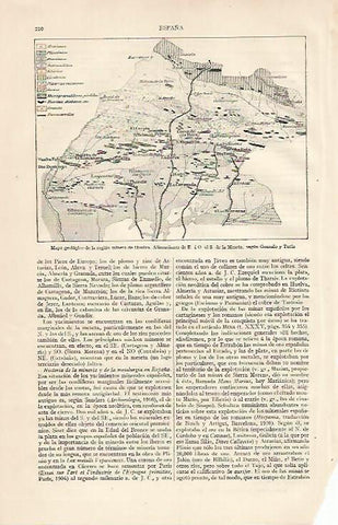 LAMINA ESPASA 10099: Mapa geologico de la region minera de Huelva