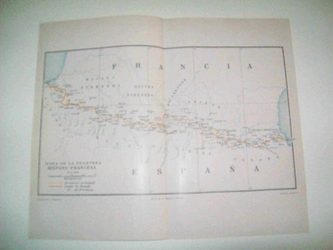 LAMINA ESPASA 10026: Mapa de la frontera hispano-francesa