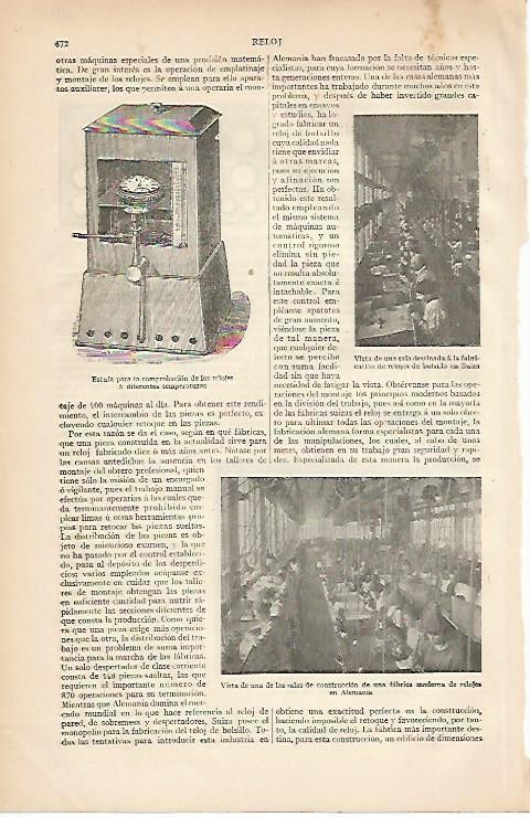 LAMINA ESPASA 1000: Vistas de fabricas de relojes