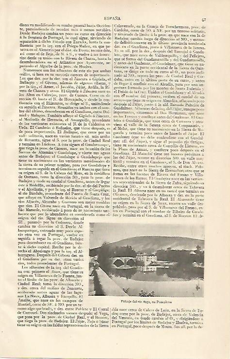 LAMINA ESPASA 10042: Rio Arga en Pamplona