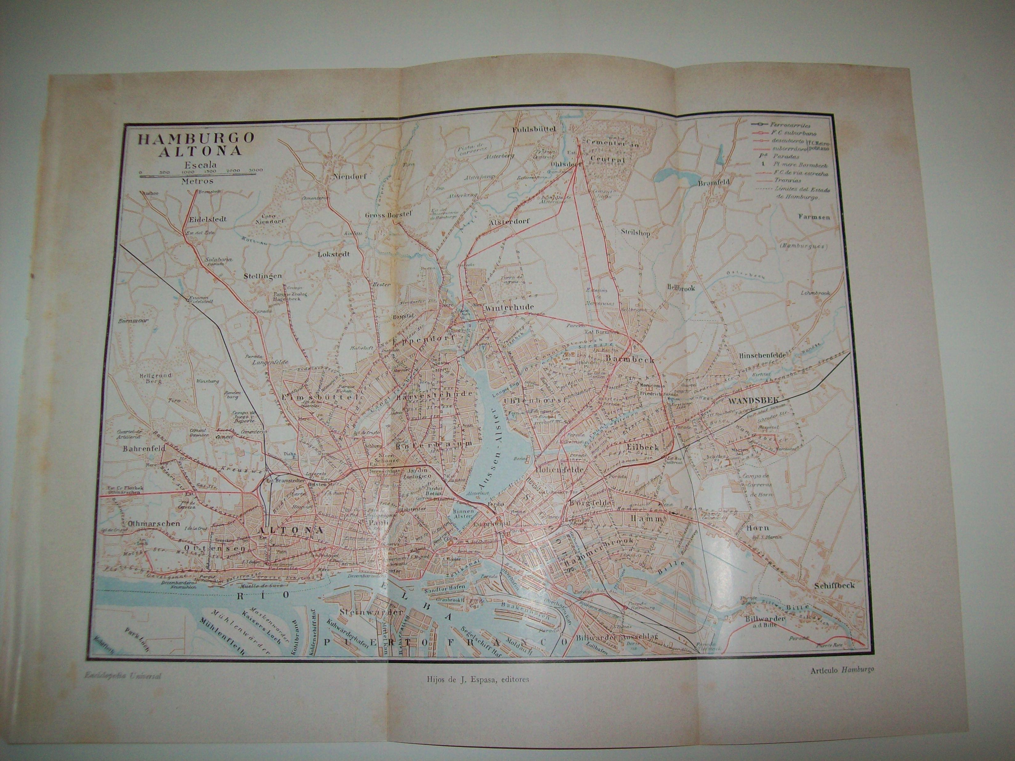 LAMINA ESPASA 545: Plano de Hamburgo-Altona