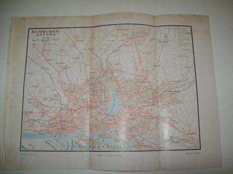 LAMINA ESPASA 545: Plano de Hamburgo-Altona