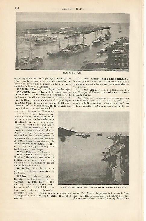 LAMINA ESPASA 5001: Rada de Port Said y de Villefranche