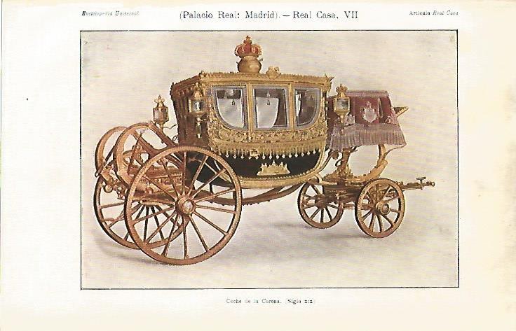 LAMINA ESPASA 5096: Coche de la Corona del siglo XIX