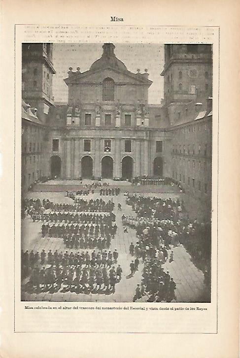 LAMINA ESPASA 5248: Misa celebrada en El Escorial
