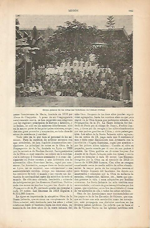 LAMINA ESPASA 5256: Niñas del Orfelinato de Liehow China