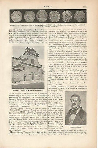LAMINA ESPASA 5305: Iglesia de San Pedro en Modena Italia