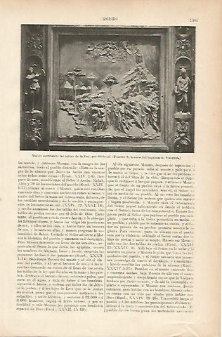 LAMINA ESPASA 5320: Moises recibiendo las tablas de la ley por Ghiberti