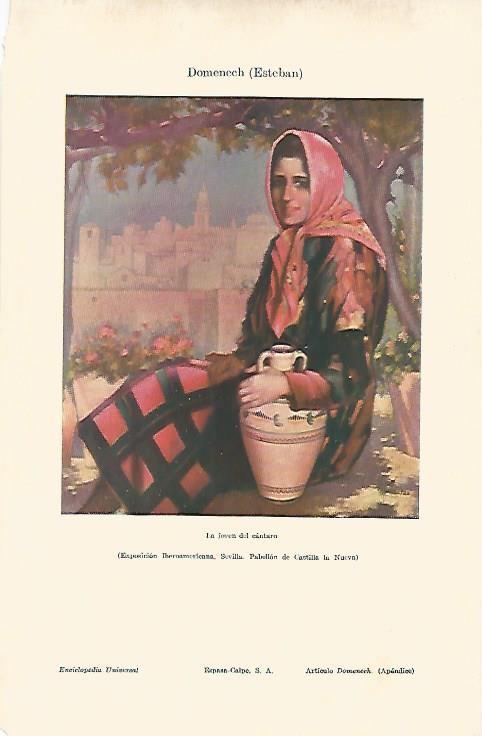 LAMINA ESPASA 5387: La joven del cantaro por E. Domenech
