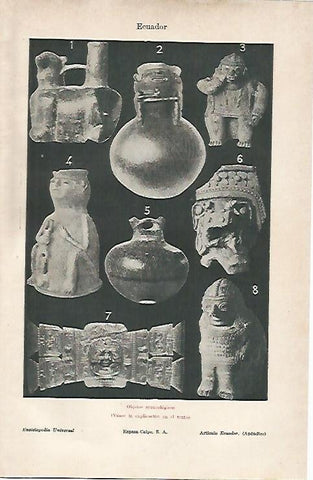 LAMINA ESPASA 5411: Objetos arqueologicos de Ecuador