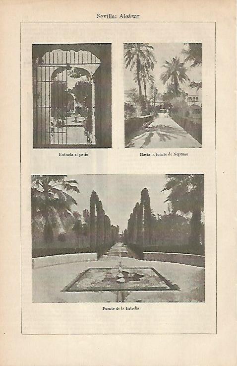 LAMINA ESPASA 566: Vistas del Alcazar de Sevilla