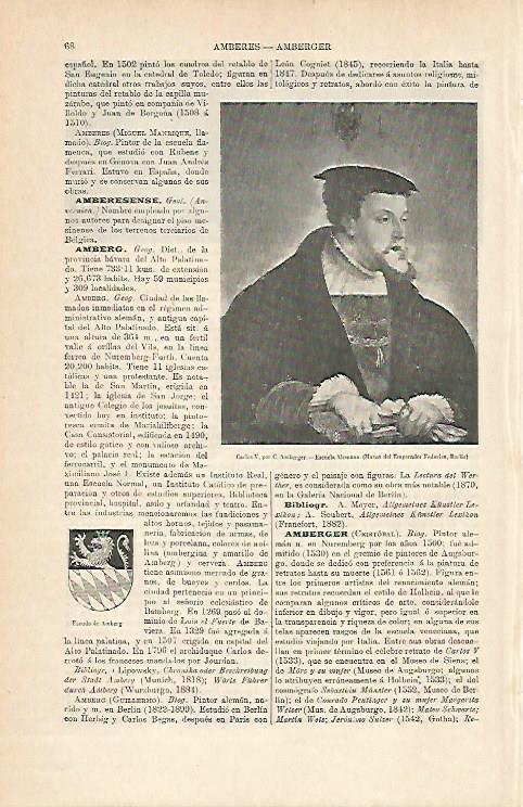 LAMINA ESPASA 5491: Carlos V por Amberger