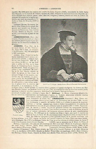 LAMINA ESPASA 5491: Carlos V por Amberger