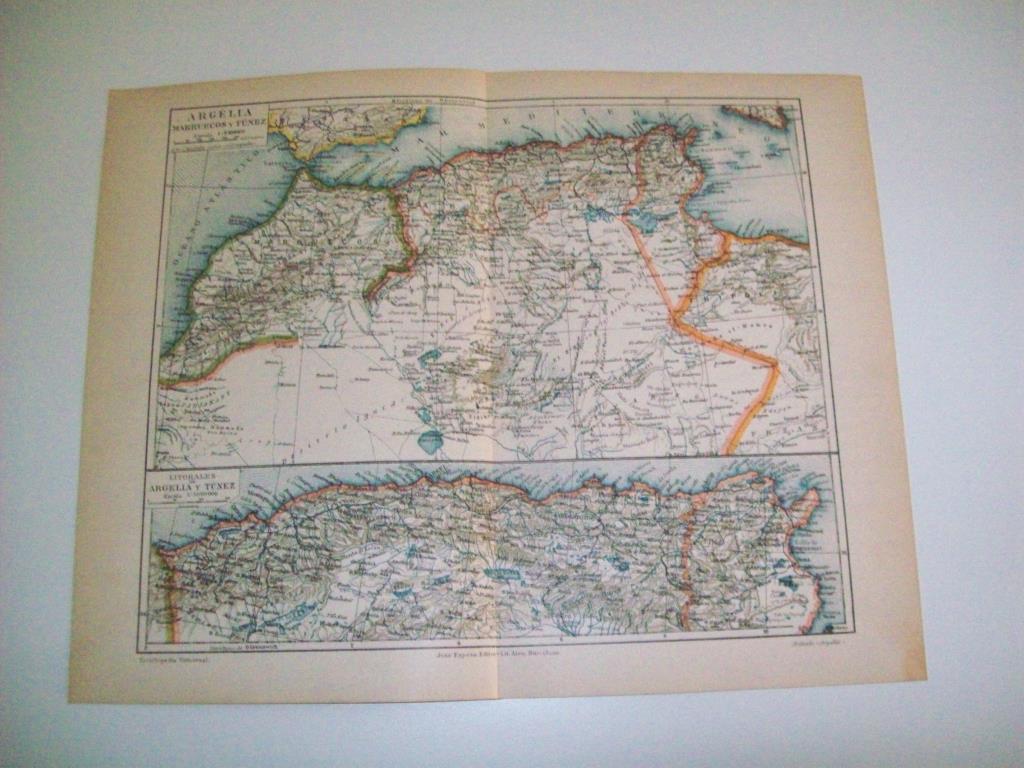 LAMINA ESPASA 5561: Mapa de Argelia Marruecos y Tunez