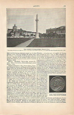 LAMINA ESPASA 5579: Plaza de Ariosto en Ferrara Italia