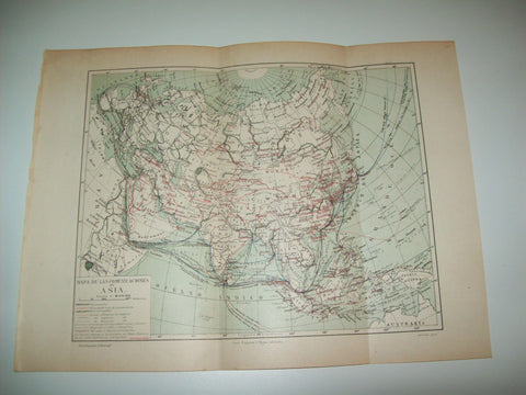 LAMINA ESPASA 5661: Mapa de las comunicaciones de Asia