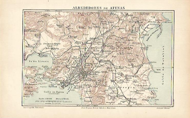 LAMINA ESPASA 5706: Mapa de los alrededores de Atenas