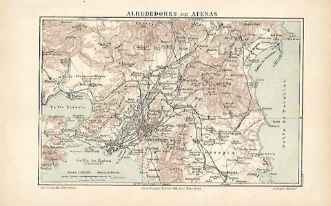 LAMINA ESPASA 5706: Mapa de los alrededores de Atenas