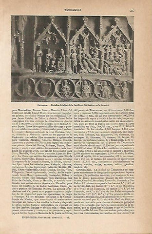 LAMINA ESPASA 5739: Altar de la Capilla de los Sastres. Catedral de Tarragona
