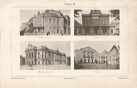 LAMINA ESPASA 5819: Teatro de raimund (Viena) Beziers Baden y Amberes