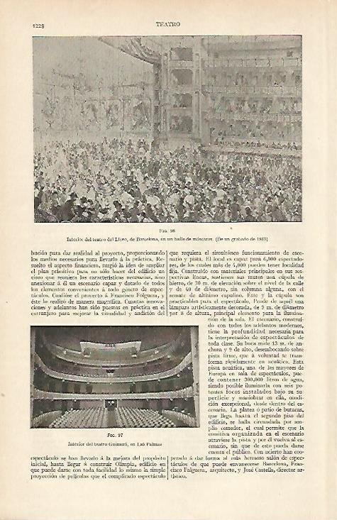LAMINA ESPASA 5834: Interior del Liceo de Barcelona
