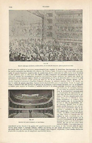 LAMINA ESPASA 5834: Interior del Liceo de Barcelona