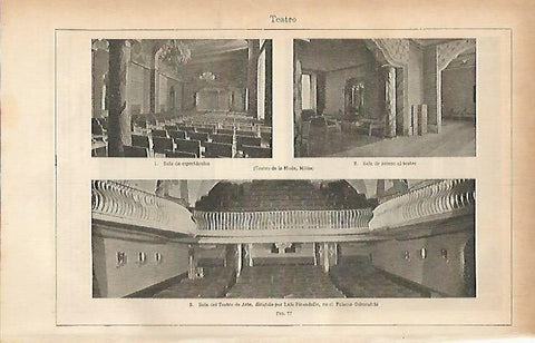LAMINA ESPASA 5827: Teatro de la Moda de Milan y Sala del Teatro de Arte