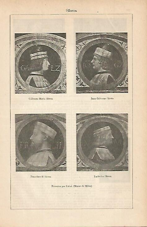 LAMINA ESPASA 560: Retratos de los Sforza por Luini